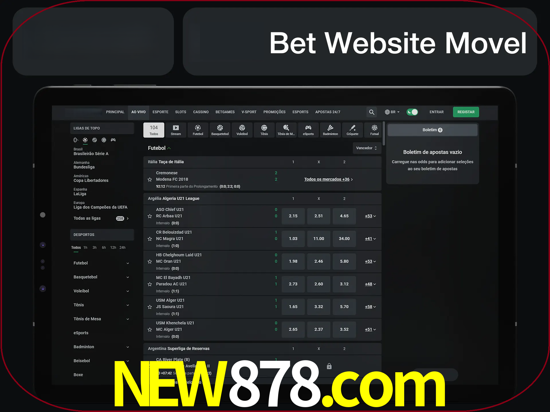 Use nosso website em qualquer dispositivo.