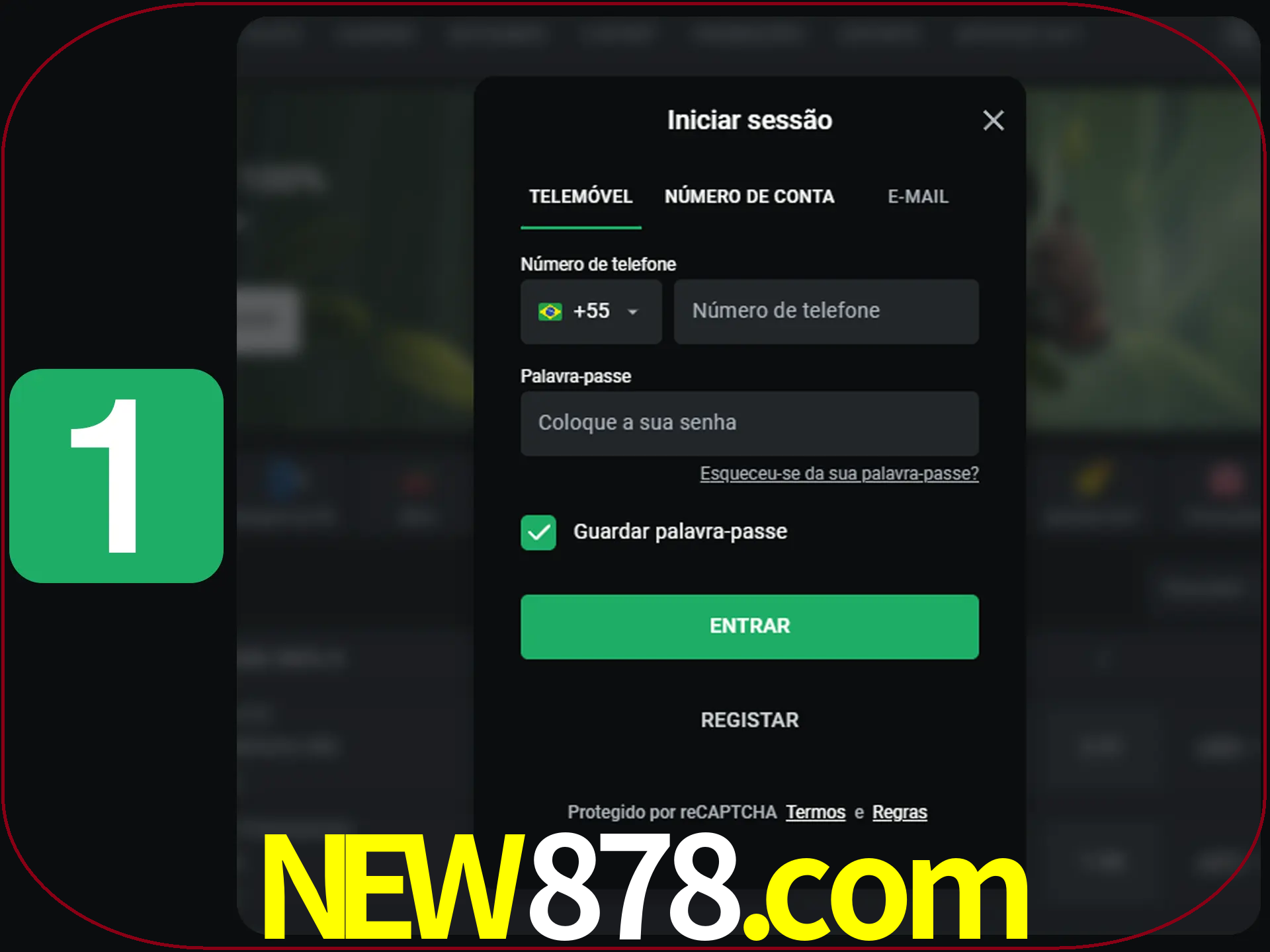 Clique no botão Entrar.